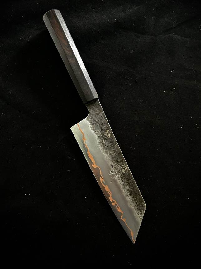 Bunka Kurouchi Vân đồng đỏ Lõi thép bột M390 165mm