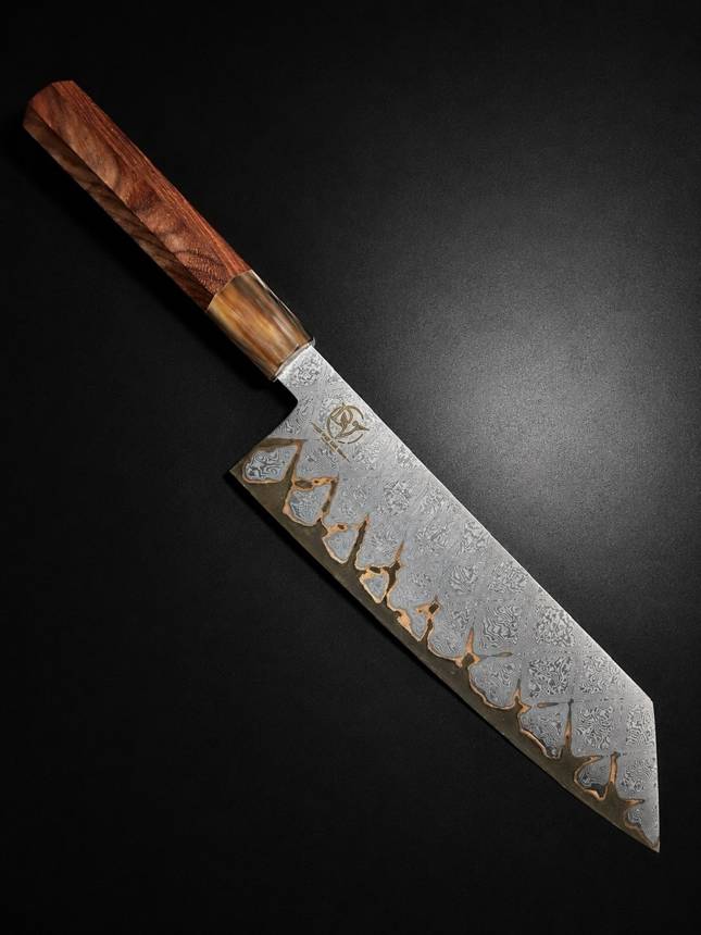 Bunka Damascus Vân Lửa Lõi thép 52100