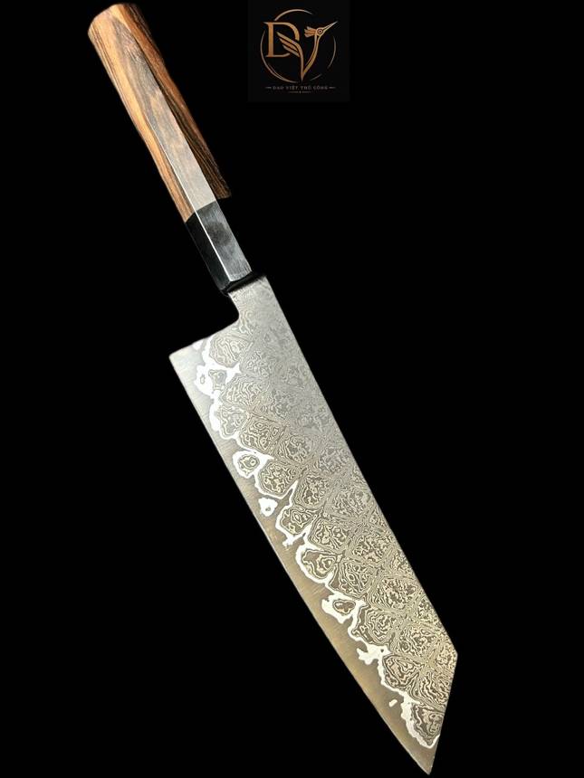 Bunka Damascus Carbon Vân Lửa Lõi thép 52100 210mm