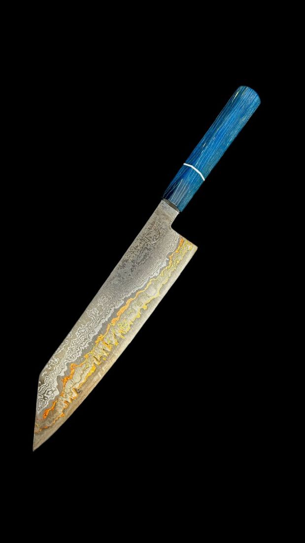 Bunka 133 lớp Damascus Vân Đồng Lõi thép Carbon 52100